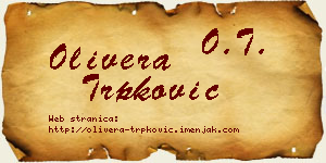 Olivera Trpković vizit kartica